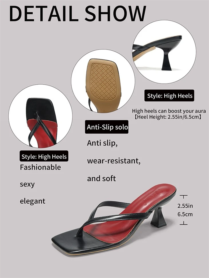 Chunky Heel Slip On Sandals high quality