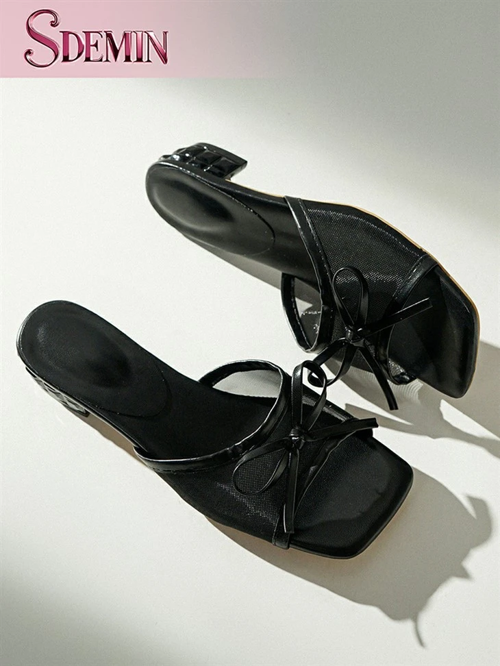 Low Block Heel Slide Sandals high quality Low Block Heel Slide Sandals high quality