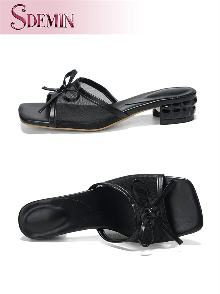 Low Block Heel Slide Sandals high quality Low Block Heel Slide Sandals high quality